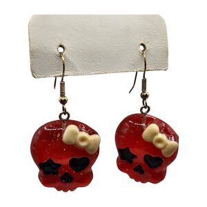Pierced Fun Spooky Halloween Earrings Orange Glittered Acrylic Novelty Dangle